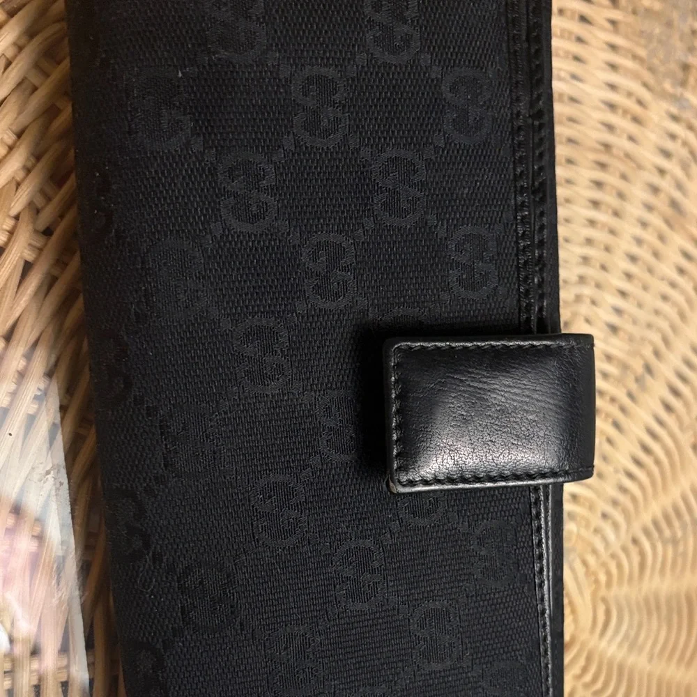 Gucci Black GG Canvas Continental Wallet with Gold Horsebit - Picture 11 of 16